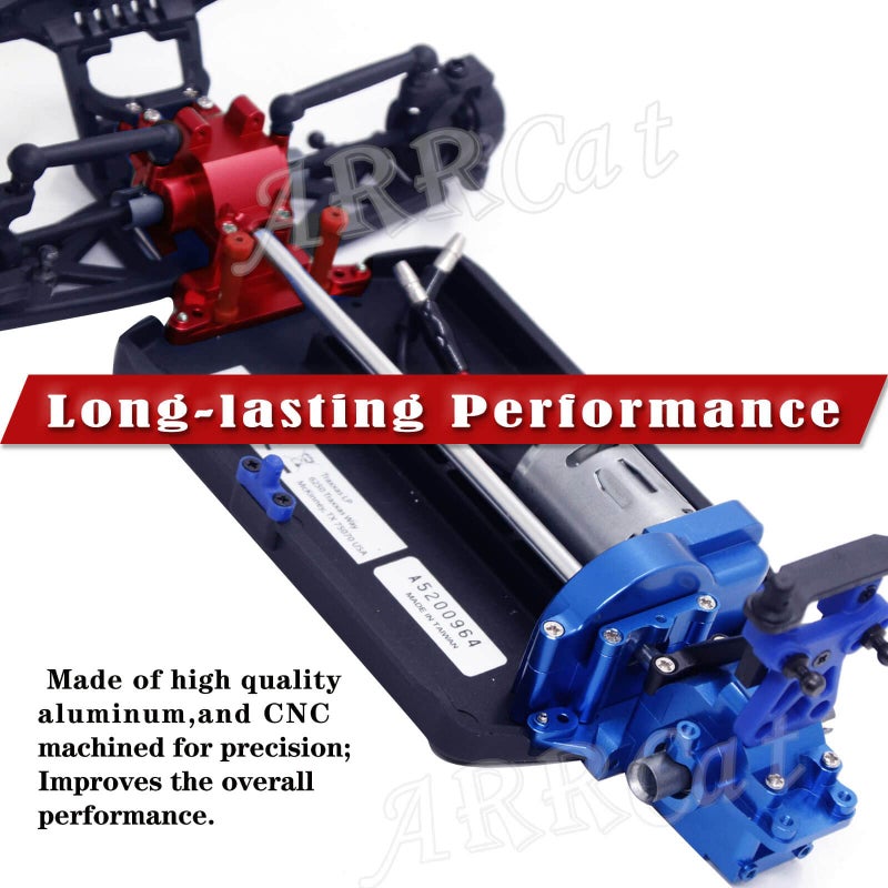 ARRCat Alloy Differential Housing Bulkhead Front & Rear Upgrades for 1/18 LaTrax Teton Desert Prerunner Rally SST  Replace #7530 (Red) - Image 5